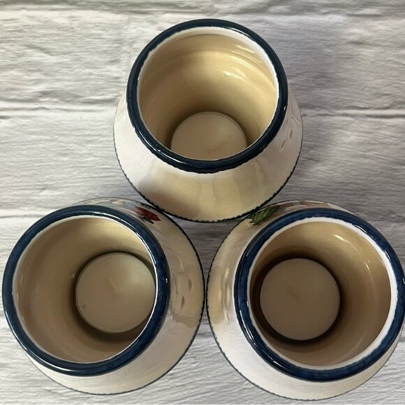 New Crazy Mountain Holiday Candle Votive Holders Snowman Winter Theme Set of 3 - Picture 3 of 9